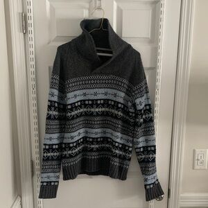 Nautica Charcoal and Navy Knit Sweater